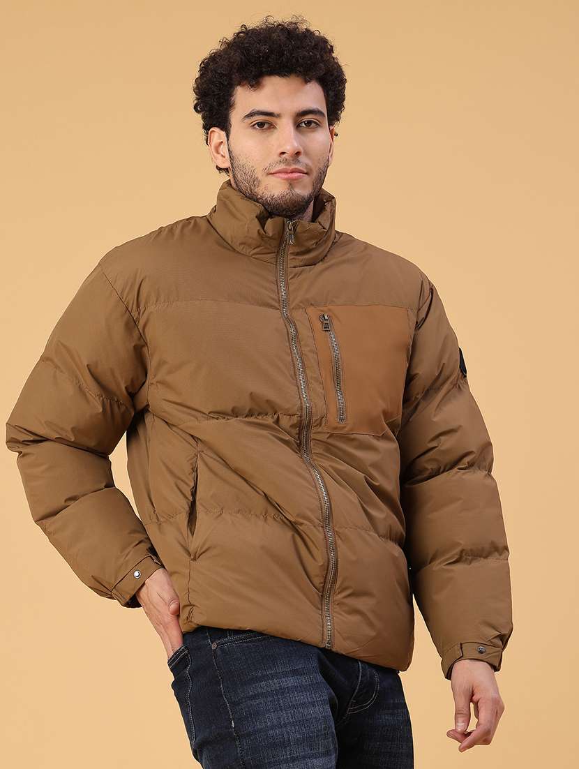 men solid long sleeve puffer jacket - 22185594 -  Standard Image - 2