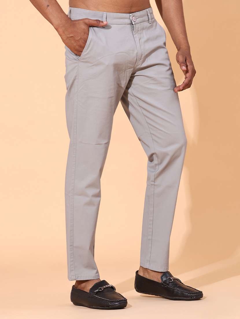 men grey cotton chinos casual trouser - 22185596 -  Standard Image - 2