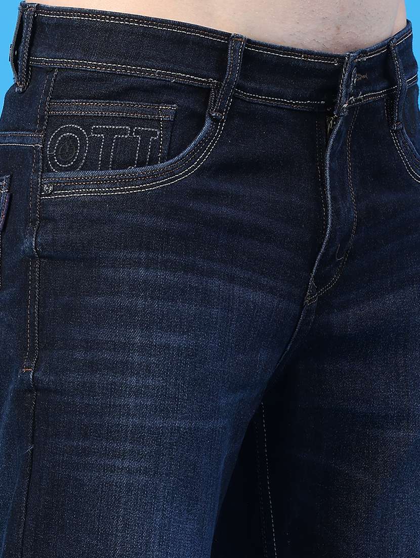 Men Washed Mid Rise Full Length Straight Fit Jeans - 22185603 -  Standard Image - 2