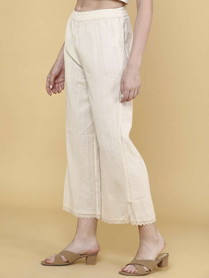 women solid mid rise palazzo - 22185646 -  Standard Image - 2