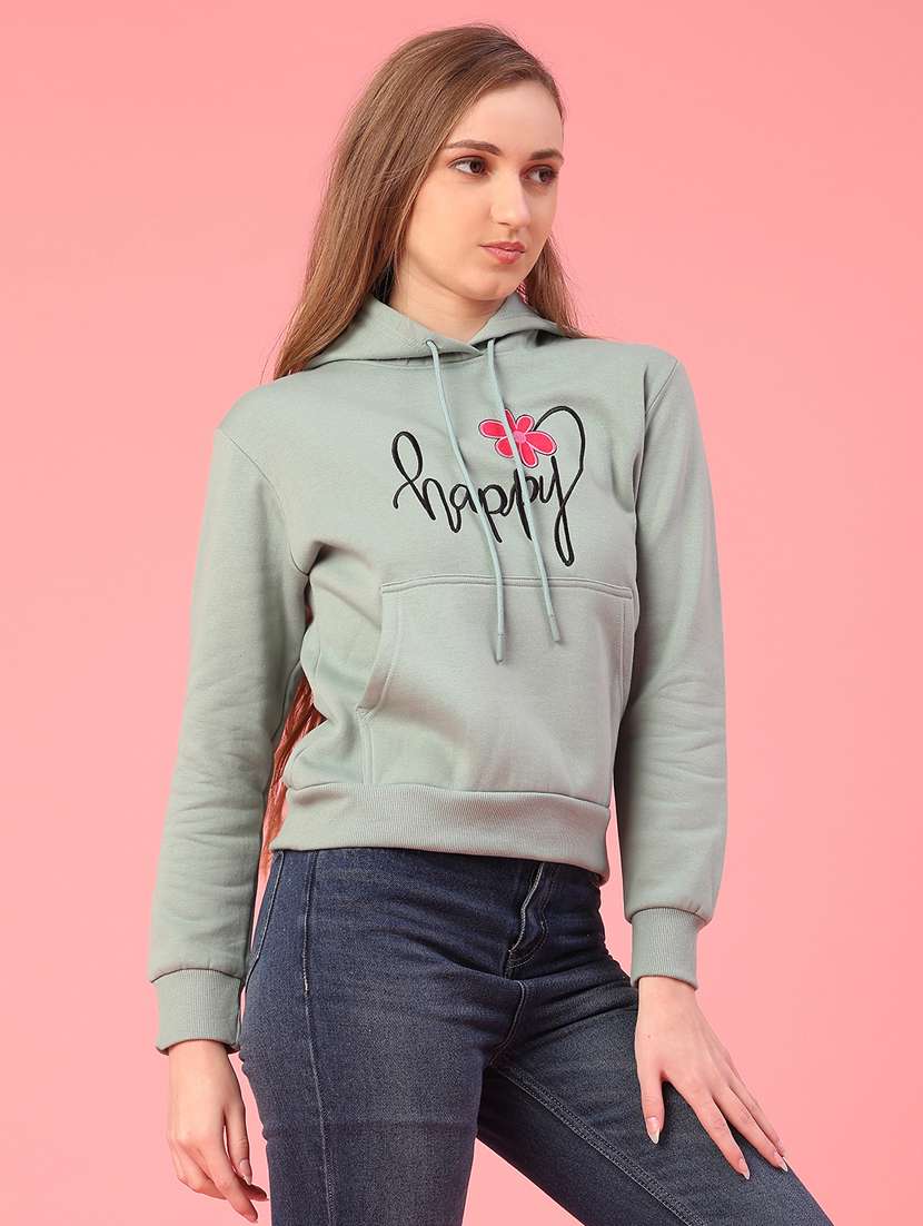 women printed long sleeve hooded sweatshirt - 22185663 -  Standard Image - 2