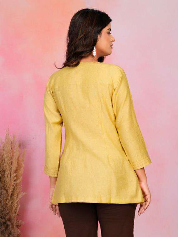 women embroiddred long sleeve front slit tunic - 22186144 -  Standard Image - 2