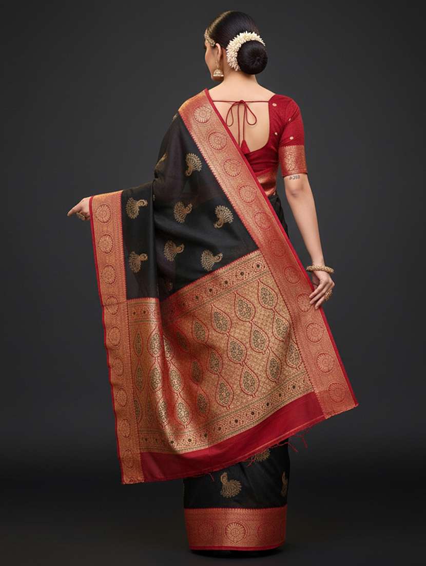 women self design bordered saree with blouse - 22186158 -  Standard Image - 2
