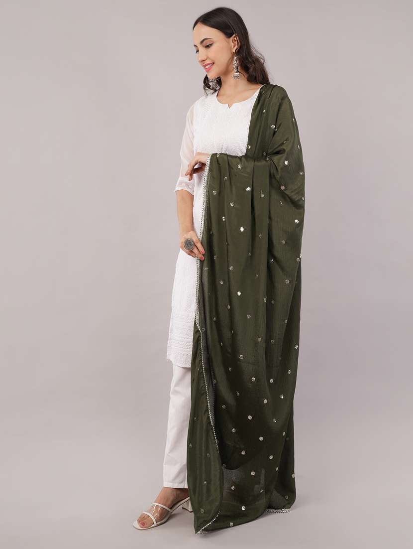 women solid with sequin work dupatta  - 22186174 -  Standard Image - 2