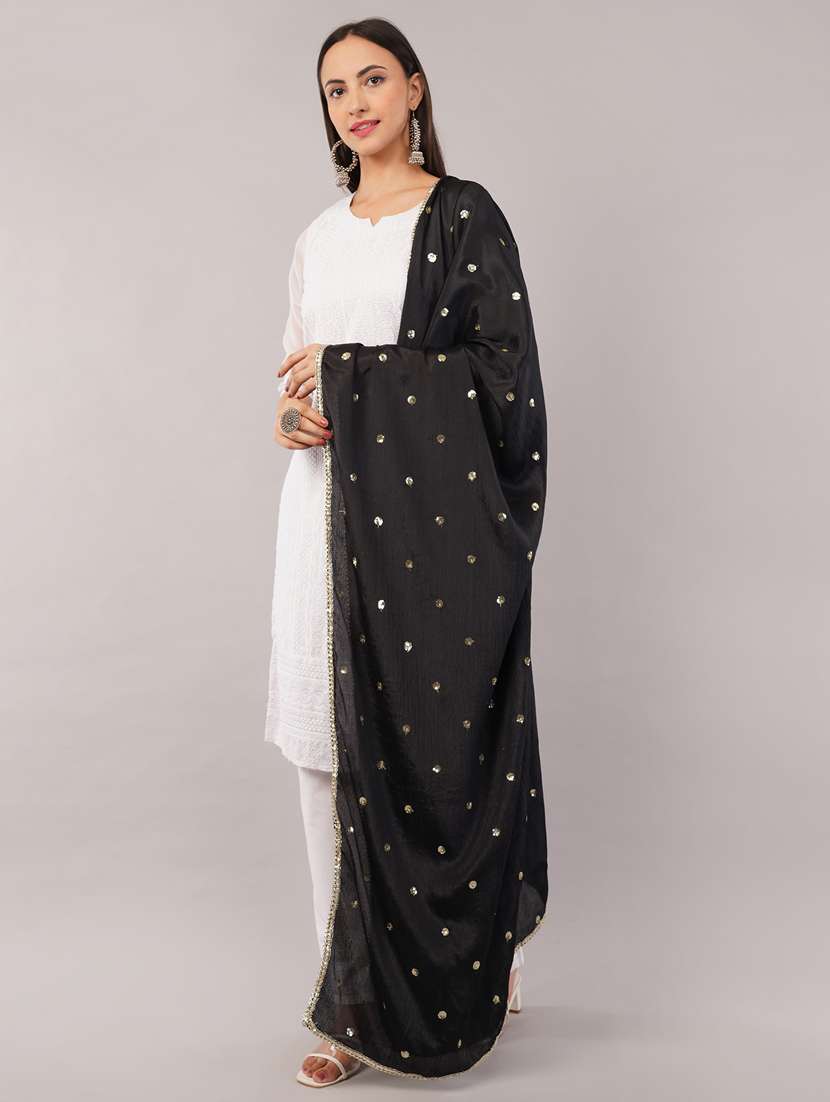 women solid with sequin work dupatta  - 22186175 -  Standard Image - 2