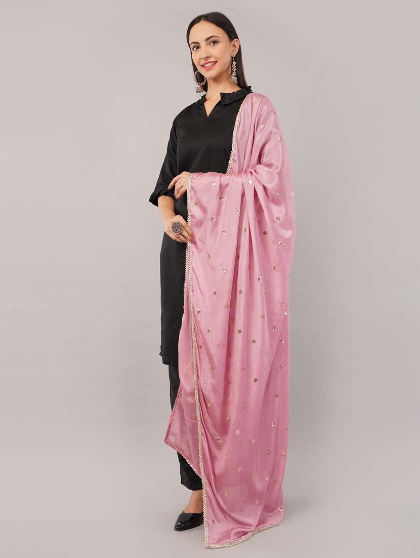 women solid with sequin work dupatta  - 22186176 -  Standard Image - 2