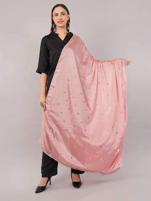 women solid with sequin work dupatta  - 22186177 -  Standard Image - 0