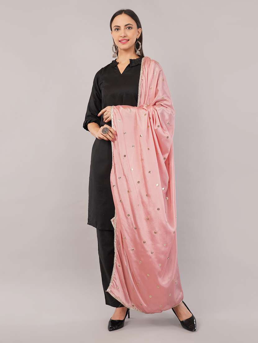 women solid with sequin work dupatta  - 22186177 -  Standard Image - 2