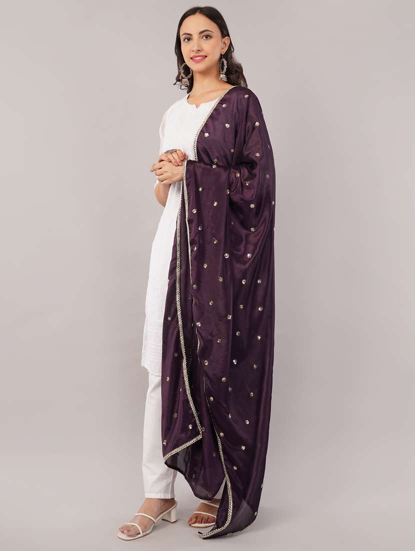 women solid with sequin work dupatta  - 22186181 -  Standard Image - 2