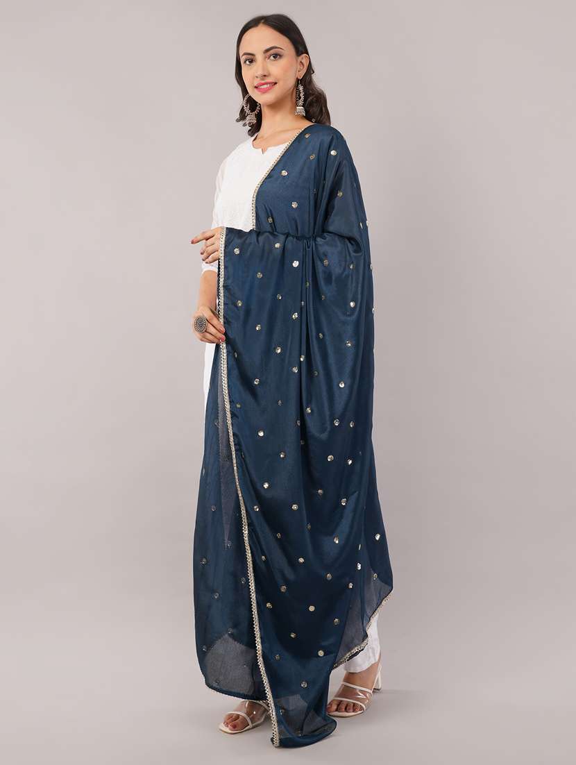 women solid with sequin work dupatta  - 22186182 -  Standard Image - 2