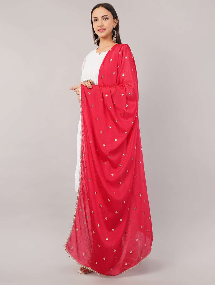 women solid with sequin work dupatta  - 22186184 -  Standard Image - 2
