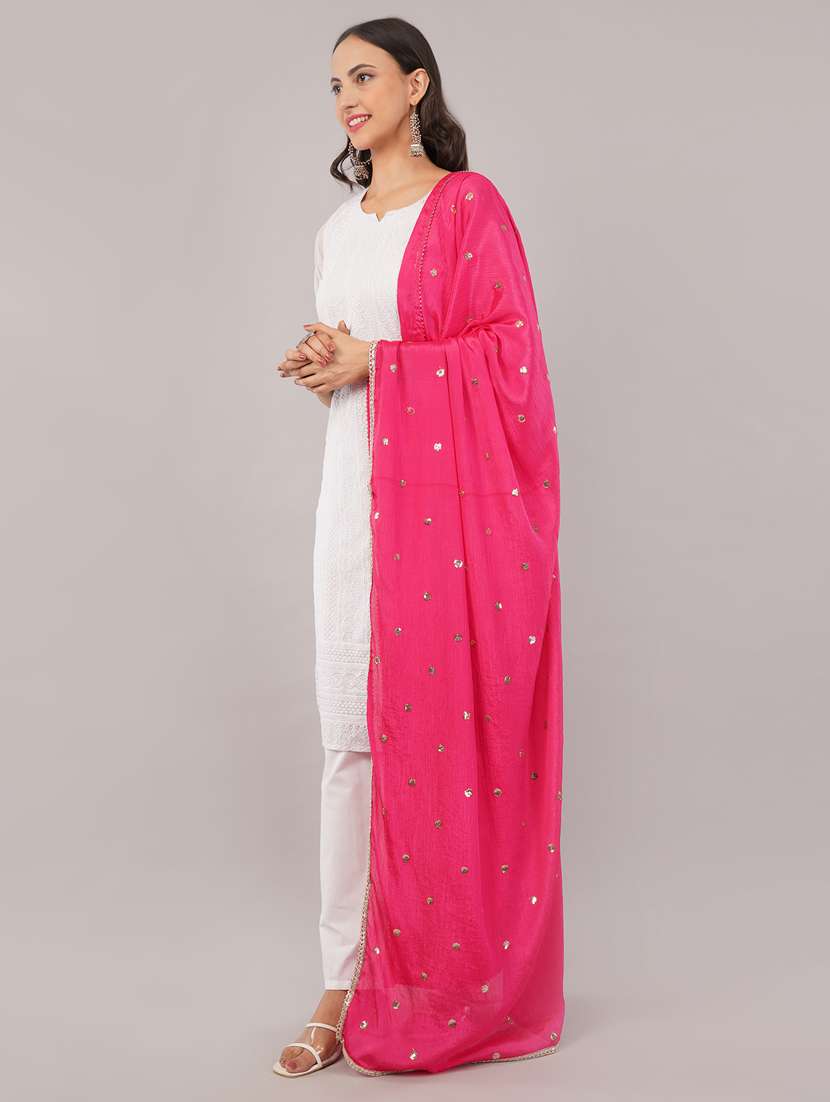 women solid with sequin work dupatta  - 22186185 -  Standard Image - 2