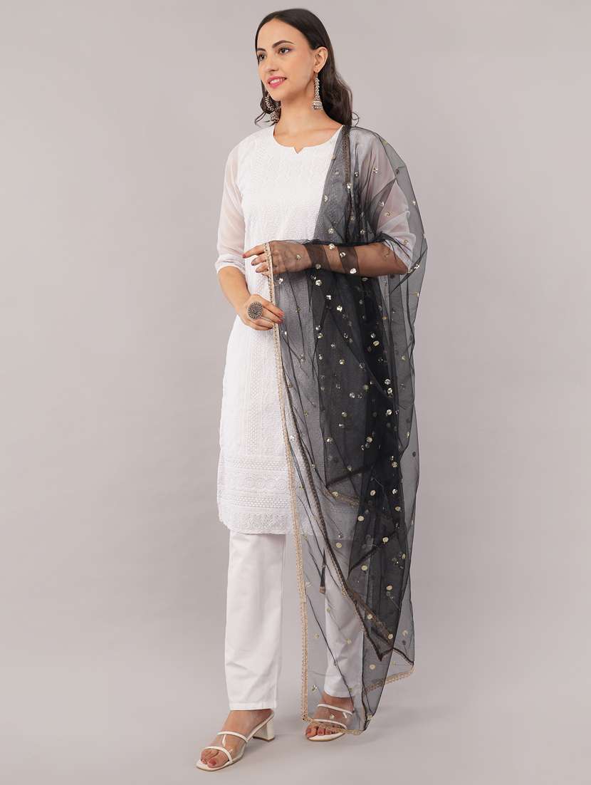 women solid with sequin work dupatta  - 22186188 -  Standard Image - 2