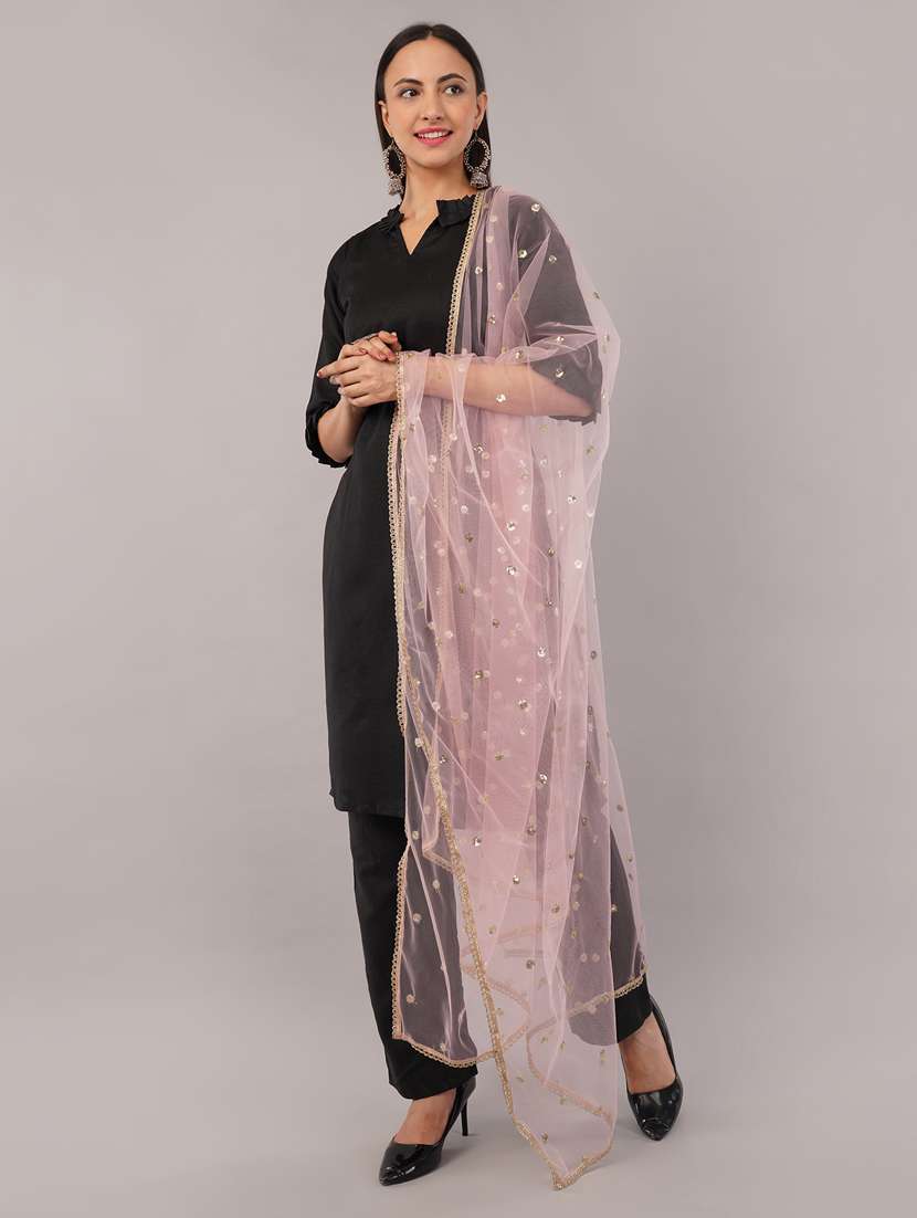 women solid with sequin work dupatta  - 22186189 -  Standard Image - 2