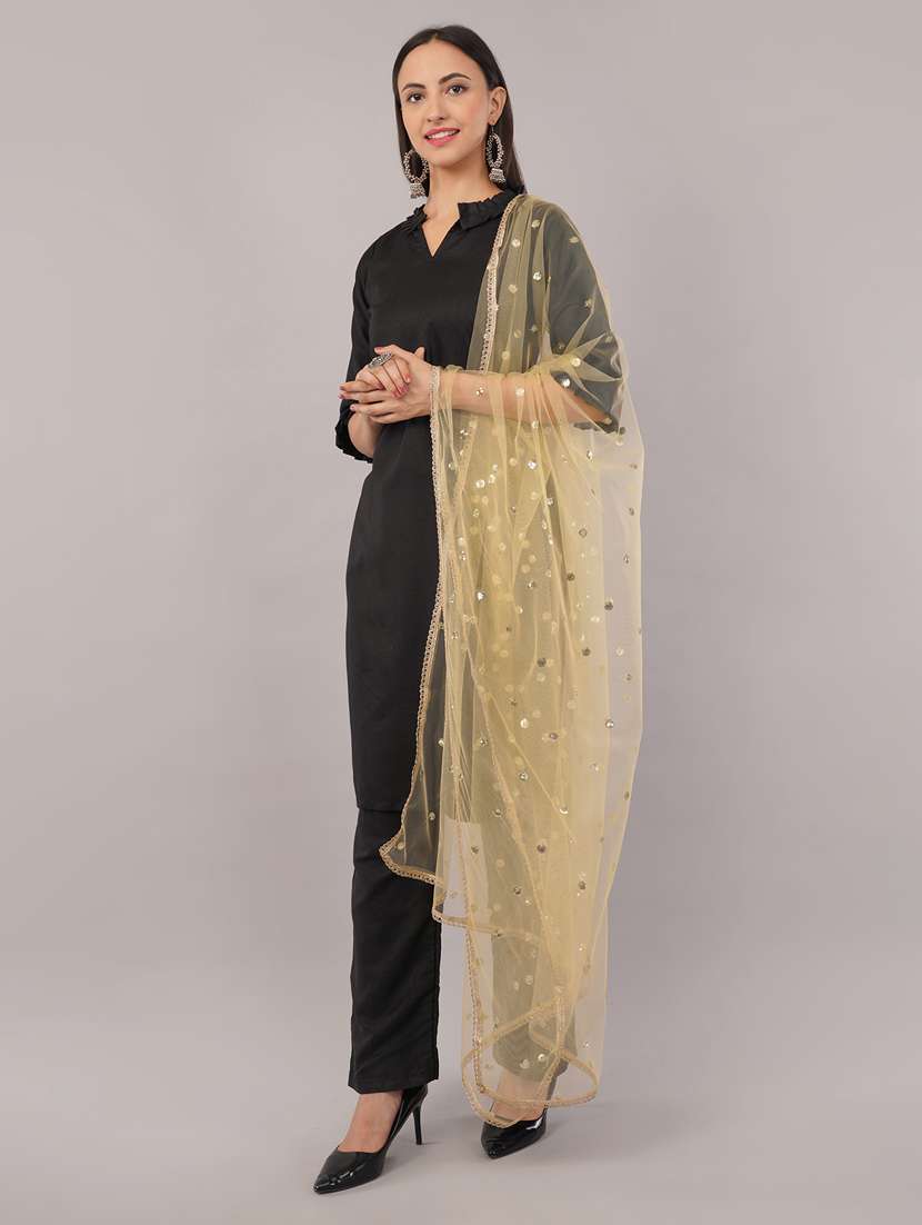 women solid with sequin work dupatta  - 22186190 -  Standard Image - 2