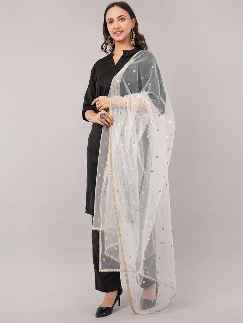 women solid with sequin work dupatta  - 22186191 -  Standard Image - 2