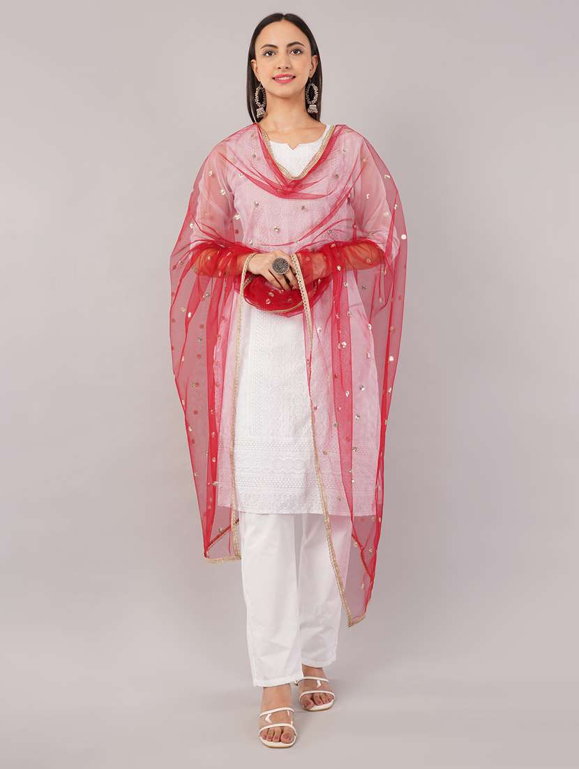 women solid with sequin work dupatta  - 22186194 -  Standard Image - 2