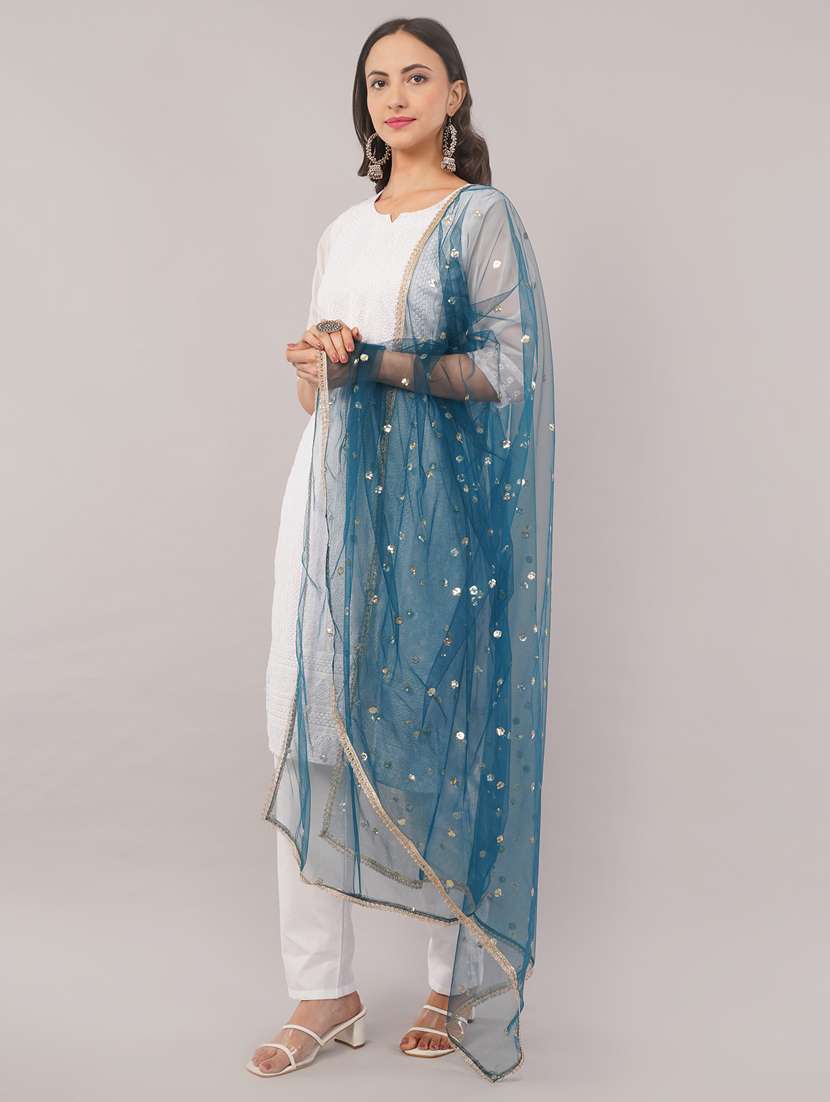 women solid with sequin work dupatta  - 22186195 -  Standard Image - 2