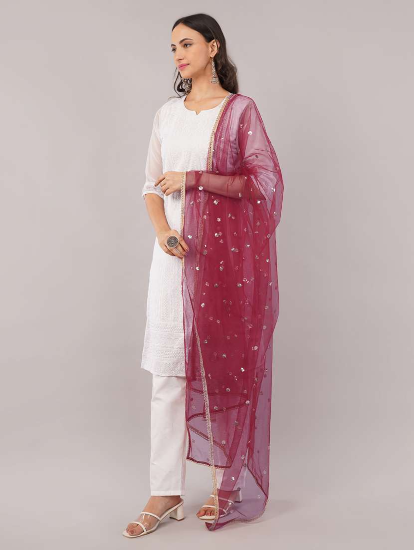 women solid with sequin work dupatta  - 22186196 -  Standard Image - 2