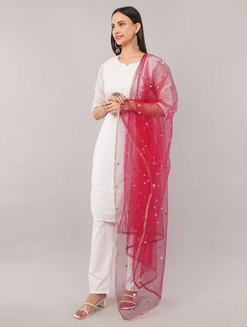 women solid with sequin work dupatta  - 22186197 -  Standard Image - 2