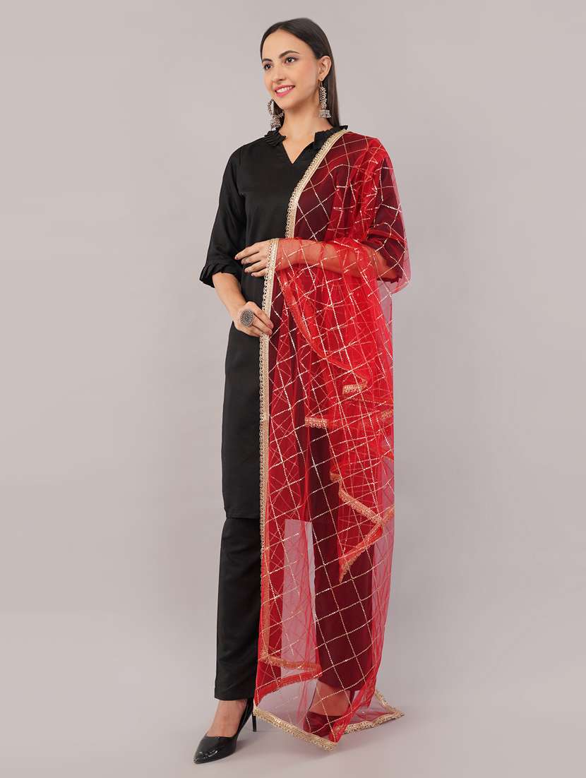 women solid with sequin work dupatta  - 22186198 -  Standard Image - 2