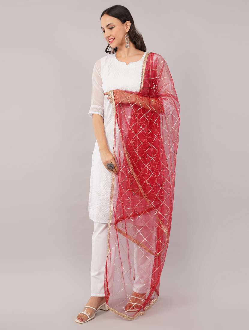 women solid with sequin work dupatta  - 22186200 -  Standard Image - 2