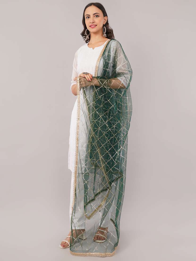 women solid with sequin work dupatta  - 22186203 -  Standard Image - 2