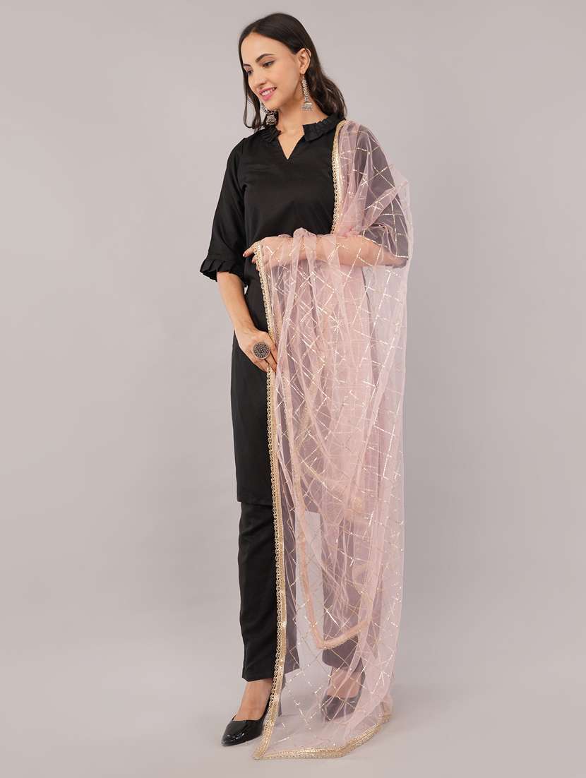 women solid with sequin work dupatta  - 22186204 -  Standard Image - 2
