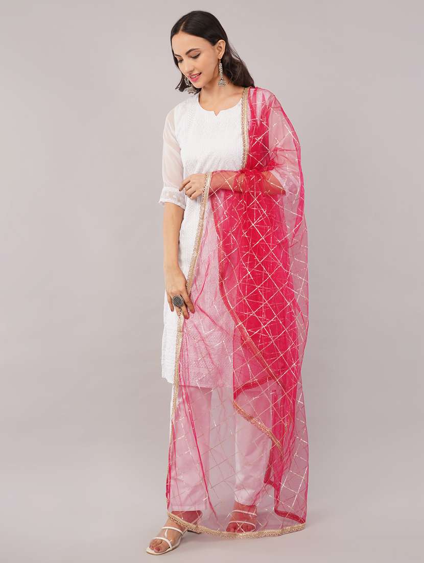 women solid with sequin work dupatta  - 22186206 -  Standard Image - 2
