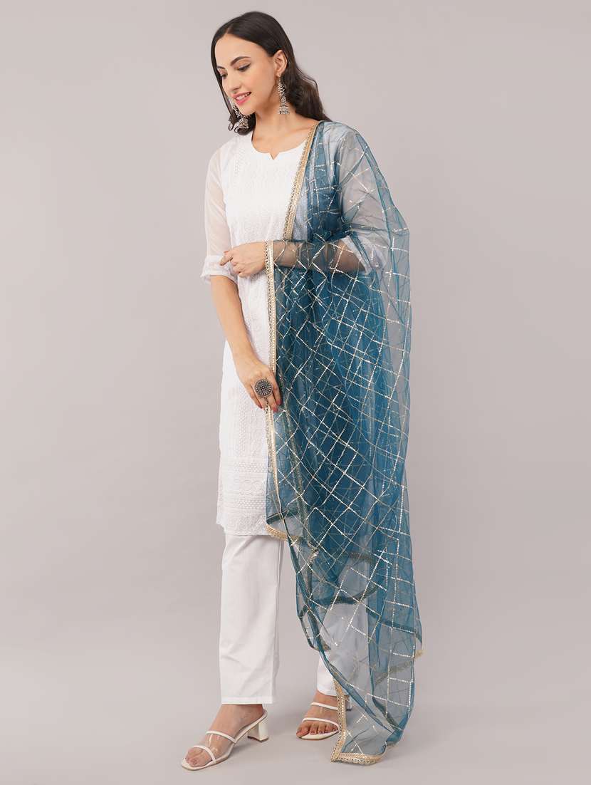 women solid with sequin work dupatta  - 22186207 -  Standard Image - 2