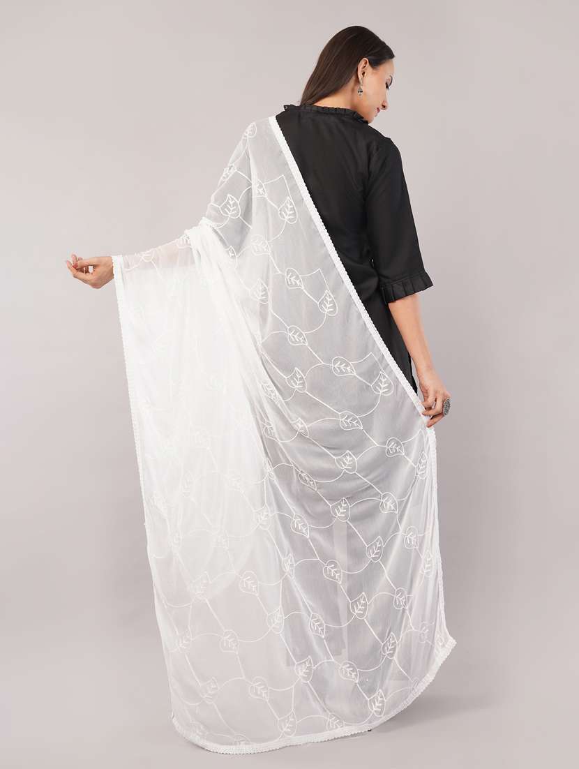 women solid with work embroidered dupatta  - 22186215 -  Standard Image - 2