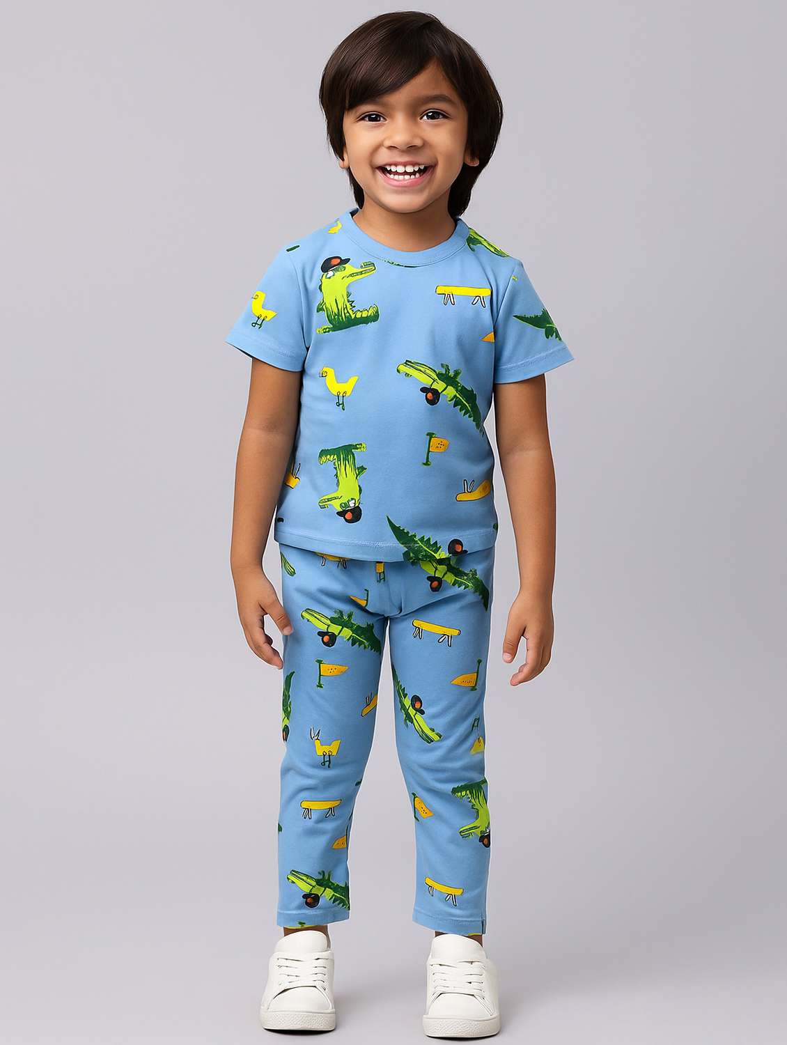 boys printed full length co-ord set - 22186331 -  Standard Image - 2