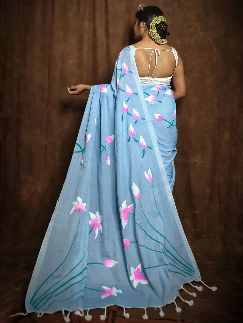 women floral printed saree with blouse - 22186346 -  Standard Image - 2