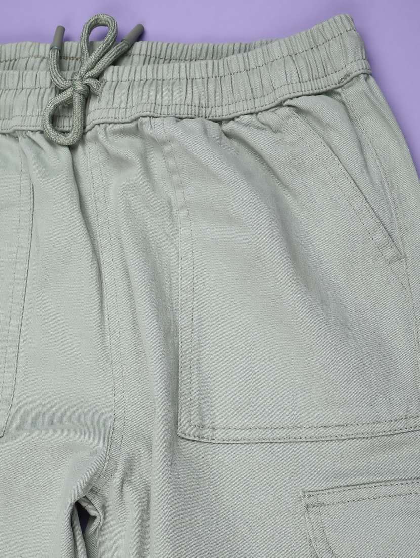 boys solid mid rise cargo - 22186811 -  Standard Image - 2