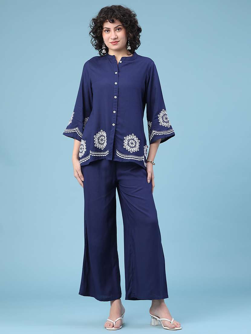 navy blue rayon coord set - 22186812 -  Standard Image - 2