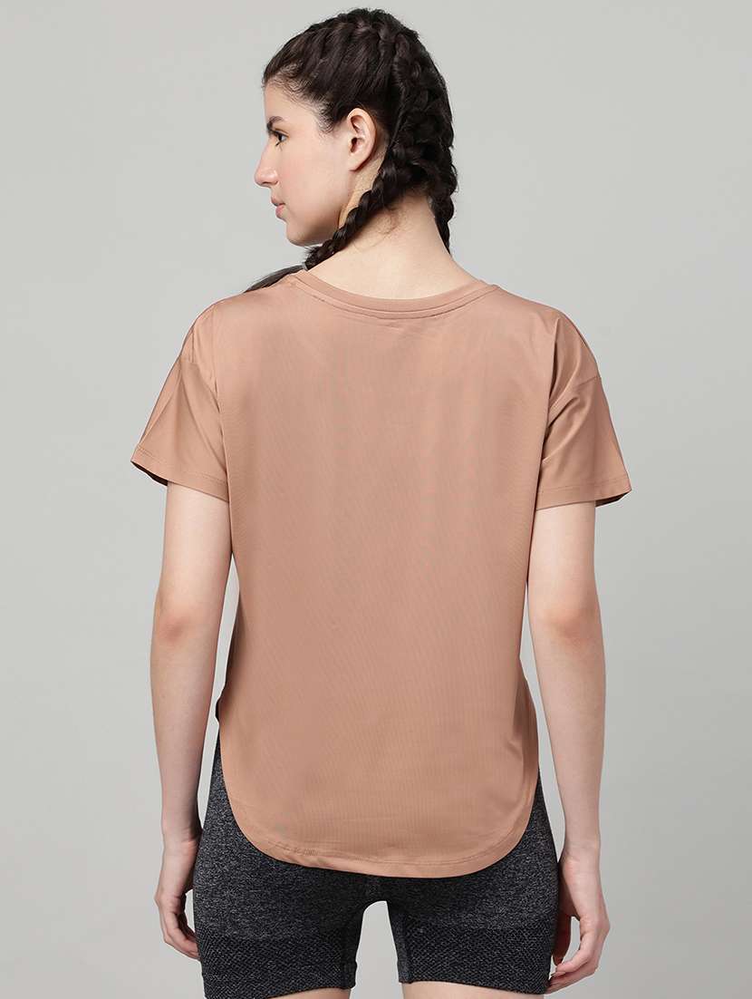 women solid round neck dri-fit t-shirt - 22186891 -  Standard Image - 2