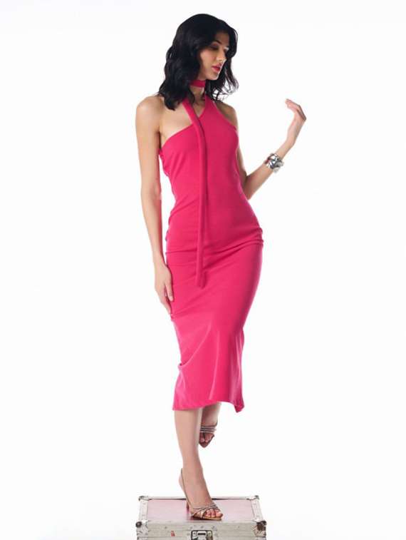 women solid single shoulder bodycon dress - 22186930 -  Standard Image - 2