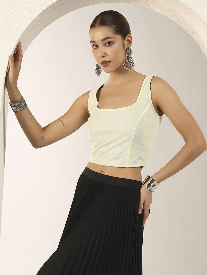 women solid sleeveless stitched blouse - 22186983 -  Standard Image - 2