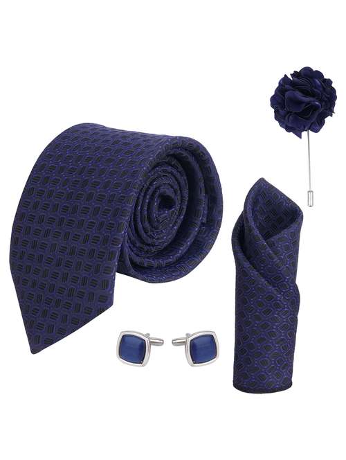 calixto men necktie tie with pocket square lapel pin & cufflinks set - 22187023 -  Standard Image - 0