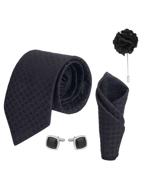calixto men necktie tie with pocket square lapel pin & cufflinks set - 22187024 -  Standard Image - 0