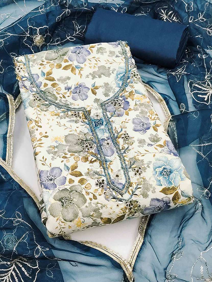 women floral embroidered unstitched suit set