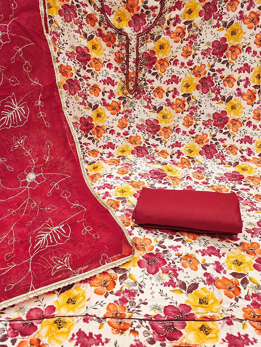 women floral embroidered unstitched suit set - 22187062 -  Standard Image - 2