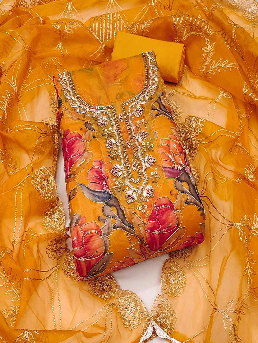 women floral embroidered unstitched suit set