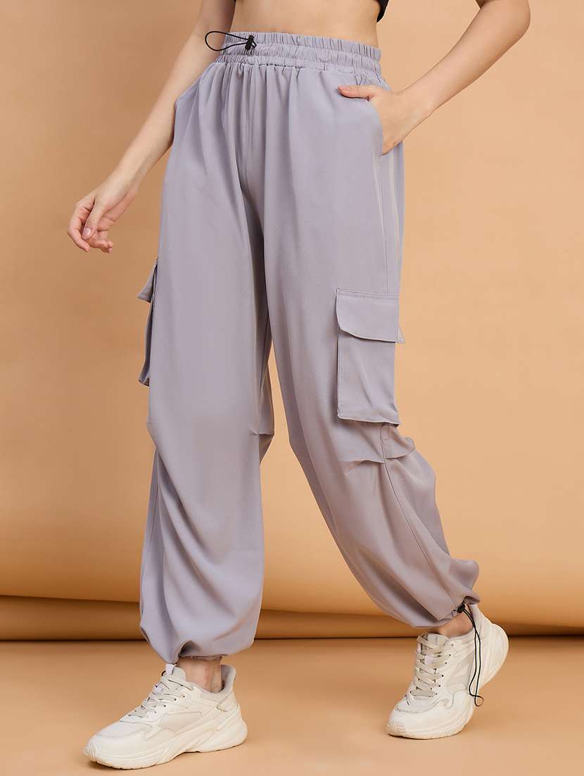 women pack of 2 solid mid rise cargo - 22187124 -  Standard Image - 2