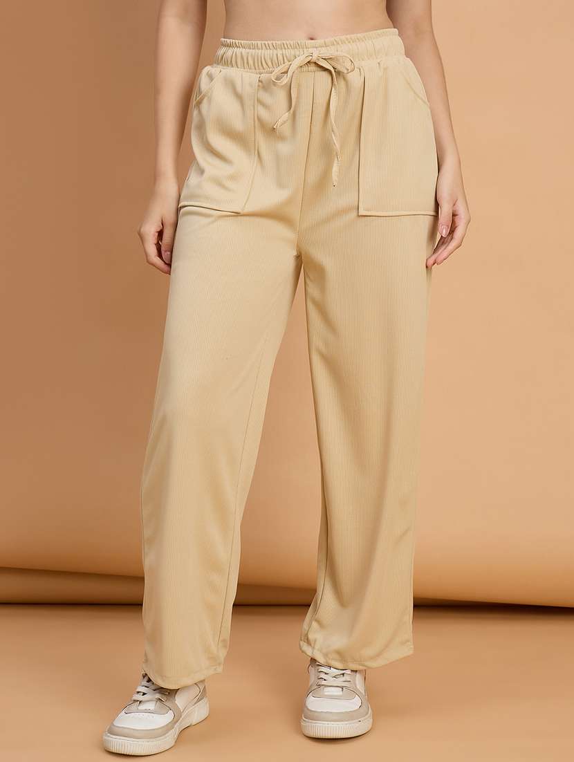 women pack of 2 solid high rise track pant - 22187136 -  Standard Image - 2