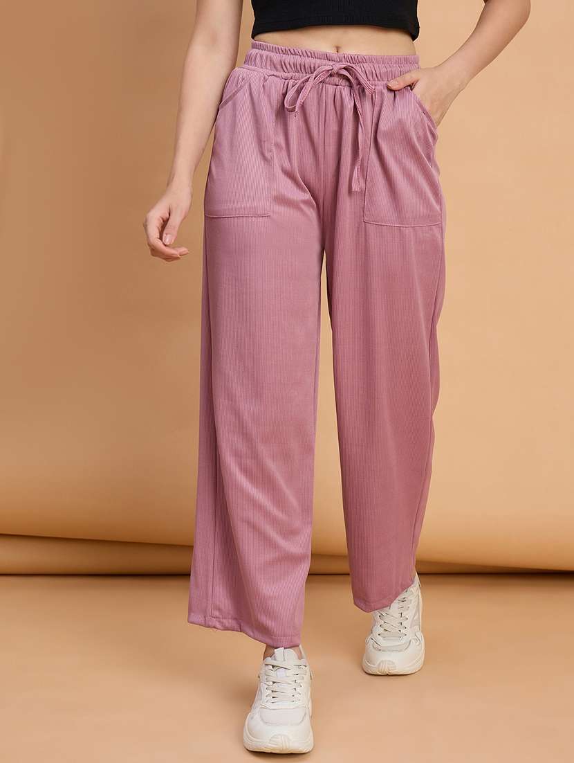 women pack of 2 solid high rise track pant - 22187139 -  Standard Image - 2