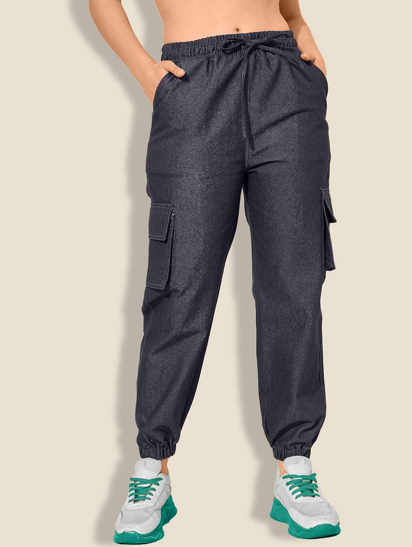 women pack of 2 solid mid rise cargo - 22187149 -  Standard Image - 2