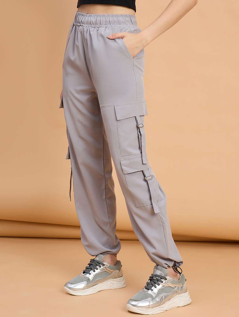 women pack of 2 solid mid rise cargo - 22187152 -  Standard Image - 2