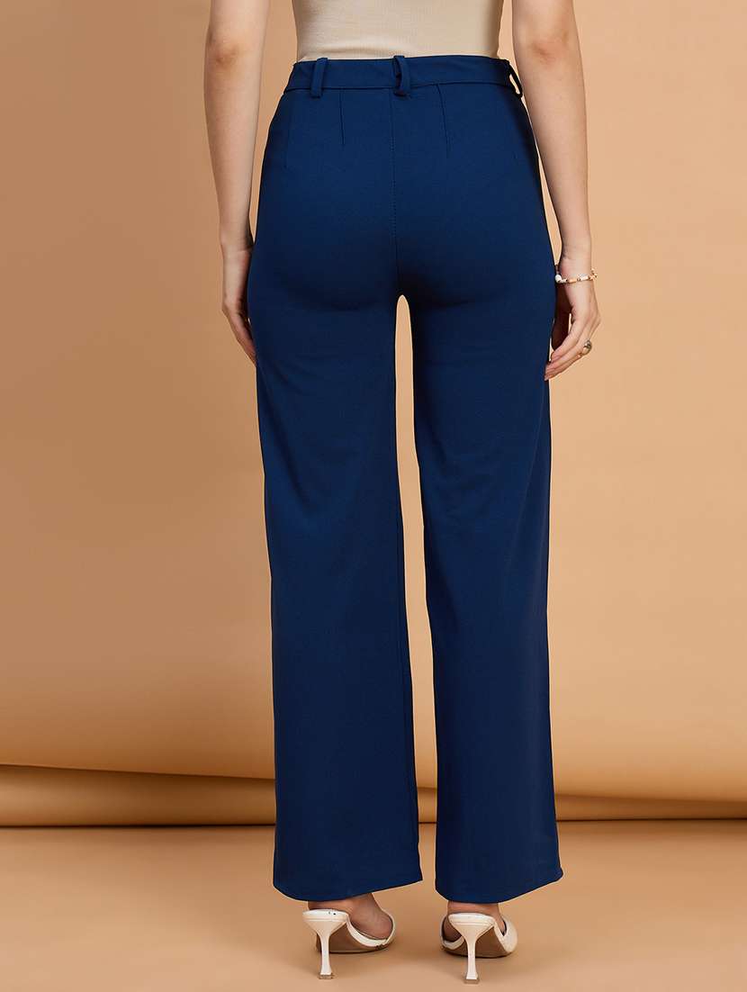 women pack of 2 solid straight trouser - 22187154 -  Standard Image - 2