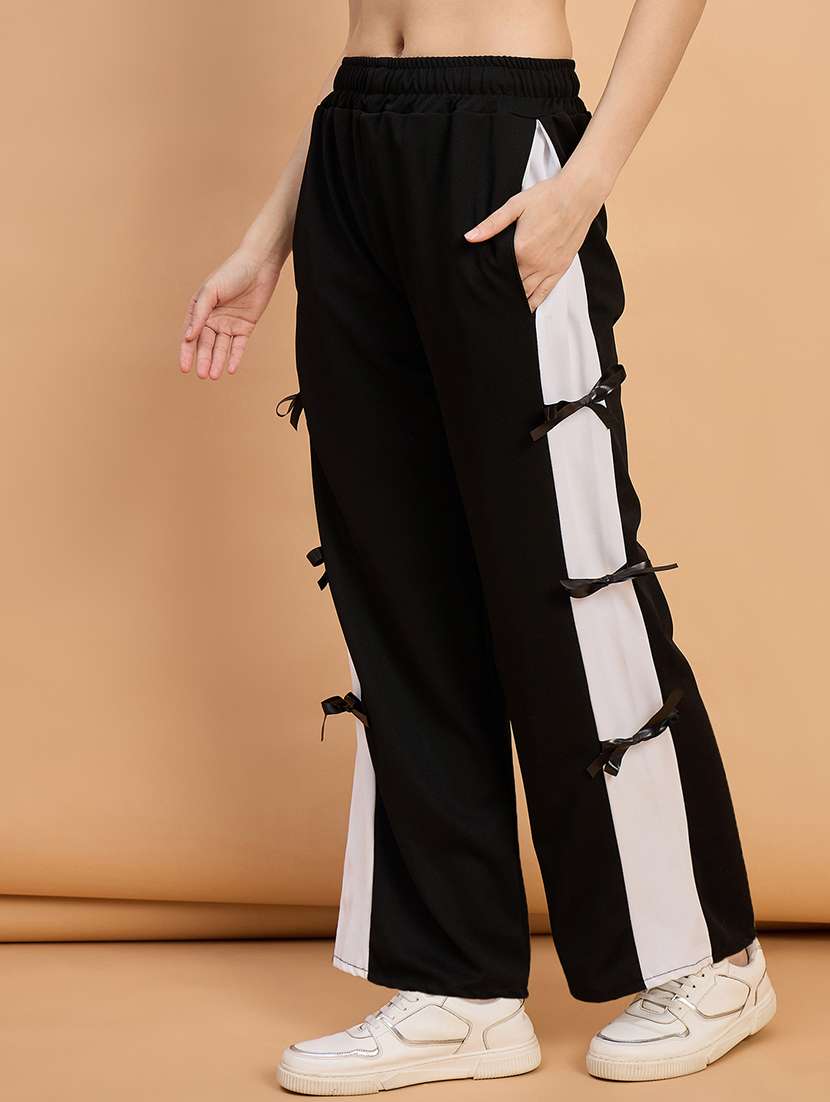 women pack of 2 color block mid rise trouser - 22187162 -  Standard Image - 2